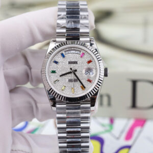 Đồng Hồ Rolex Day-Date Rep 11 mặt số đính full kim cương moissanite nhà máy GM 40mm (2)