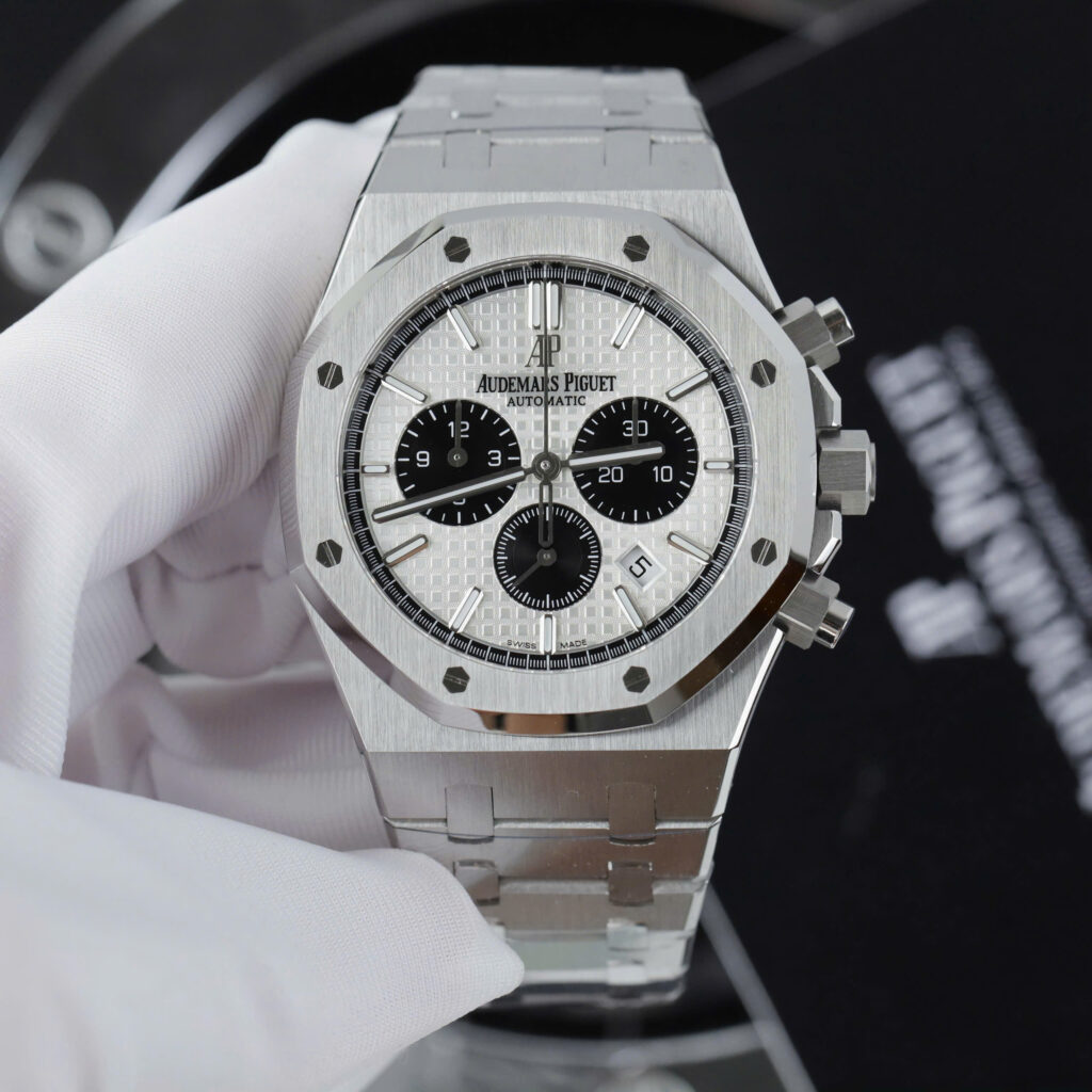Đồng hồ Audemars Piguet Royal Oak Chronograph 26331ST Rep 11 nam mặt trắng nhà máy APS 41mm (2)