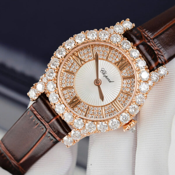 Đồng hồ Chopard Happy Sport 274809 Replica 11 bọc vàng thật đính kim cương moissanite 36mm (2)