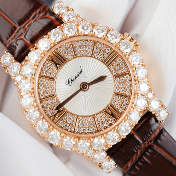 Đồng hồ Chopard Happy Sport 274809 Replica 11 bọc vàng thật đính kim cương moissanite 36mm (2)