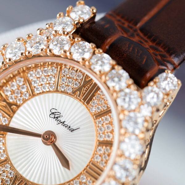 Đồng hồ Chopard Happy Sport 274809 Replica 11 bọc vàng thật đính kim cương moissanite 36mm (2)