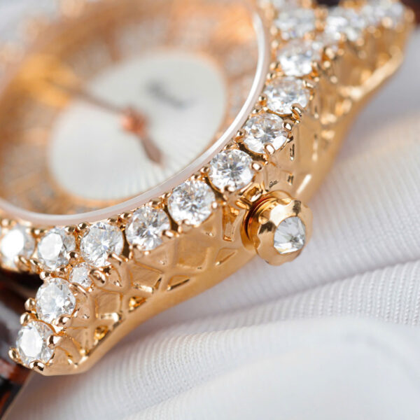 Đồng hồ Chopard Happy Sport 274809 Replica 11 bọc vàng thật đính kim cương moissanite 36mm (2)