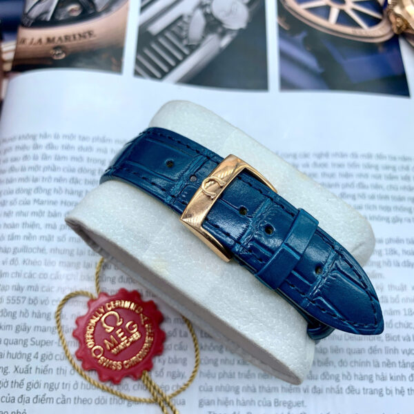 Đồng hồ Omega Globemaster Annual Calendar nam dây da blue fake cao cấp 40mm