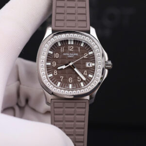 Đồng hồ Patek Philippe Aquanaut 5067 Rep 11 màu nâu viền đính kim cương moissanite 35 (2)