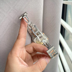 Đồng hồ Patek philippe 5821 nam demi mặt xanh đính đá baguette fake cao cấp 45mm