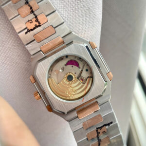 Đồng hồ Patek philippe 5821 nam demi mặt xanh đính đá baguette fake cao cấp 45mm