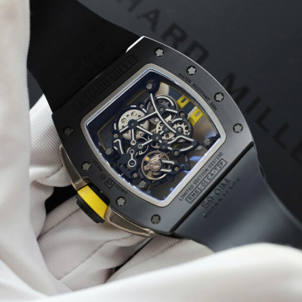 Đồng hồ Richard Mille Replica 11 RM61-01 Manual Winding Yohan Blake vỏ gốm đen nhà máy ZF 42.7×50 (2)