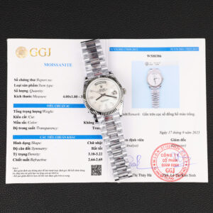 Đồng hồ Rolex Day-Date Replica 11 mặt khảm xà cừ cọc số đính moissanite baguette 40mm (2)