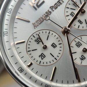 Đồng hồ Audemars Piguet Code 11.59 Rep 11 mặt bạc dây da màu xám xưởng APS 41mm (2)