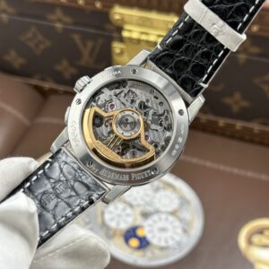 Đồng hồ Audemars Piguet Code 11.59 Rep 11 mặt bạc dây da màu xám xưởng APS 41mm (2)