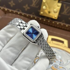 Đồng hồ Cartier Replica 11 Panthere Small Model mặt xanh dương dây kim loại 23x30mm (2)