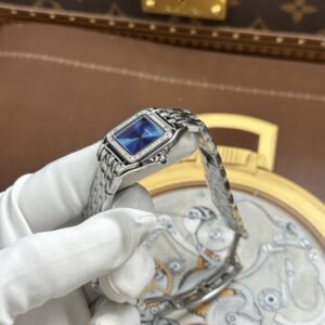 Đồng hồ Cartier Replica 11 Panthere Small Model mặt xanh dương dây kim loại 23x30mm (2)