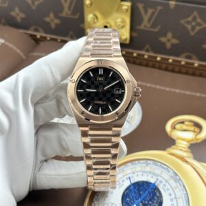 Đồng hồ IWC Ingenieur Replica 11 mặt đen vỏ mạ vàng hồng nhà máy GH 40mm (9)