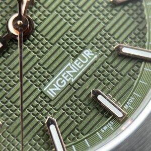 Đồng hồ IWC Ingenieur chế tác mặt xanh lá cây dây kim loại xưởng GH 40mm (9)