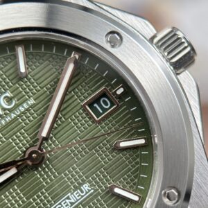 Đồng hồ IWC Ingenieur chế tác mặt xanh lá cây dây kim loại xưởng GH 40mm (9)