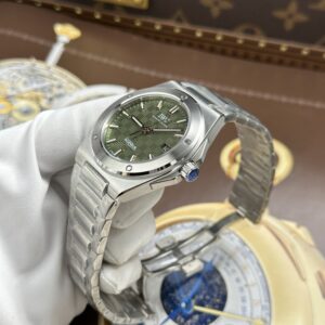 Đồng hồ IWC Ingenieur chế tác mặt xanh lá cây dây kim loại xưởng GH 40mm (9)
