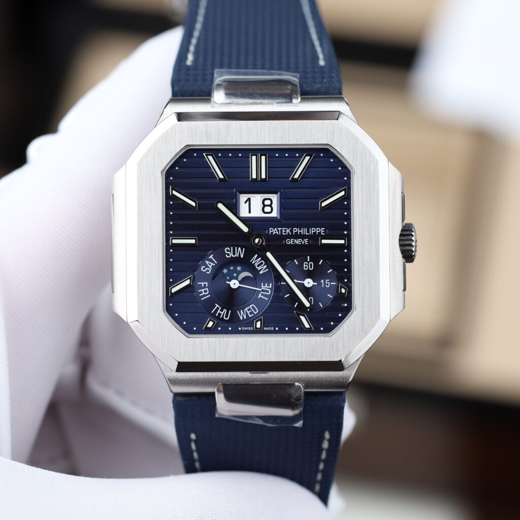 Đồng hồ Patek Philippe Cubitus 5822P Replica 11 mặt xanh dương máy calibre 240 super clone 45mm (1)