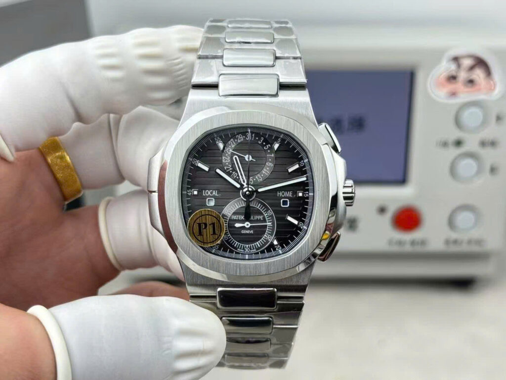Đồng hồ Patek Philippe Replica 11 Nautilus 5990 mặt xám dây kim loại xưởng P1 40 (2)