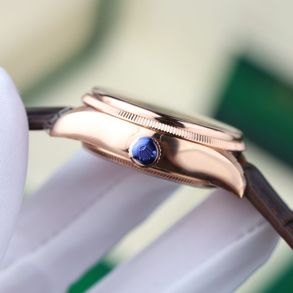 Đồng hồ Rolex Cellini 50525 Replica cao cấp mặt trắng vỏ mạ vàng hồng 39mm (2)