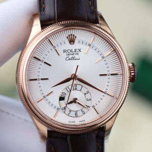 Đồng hồ Rolex Cellini 50525 Replica cao cấp mặt trắng vỏ mạ vàng hồng 39mm (2)