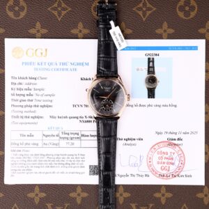 Đồng hồ Rolex Cellini Dual Time 50525 mặt đen chế tác vỏ bọc vàng thật 18K 39mm (2)