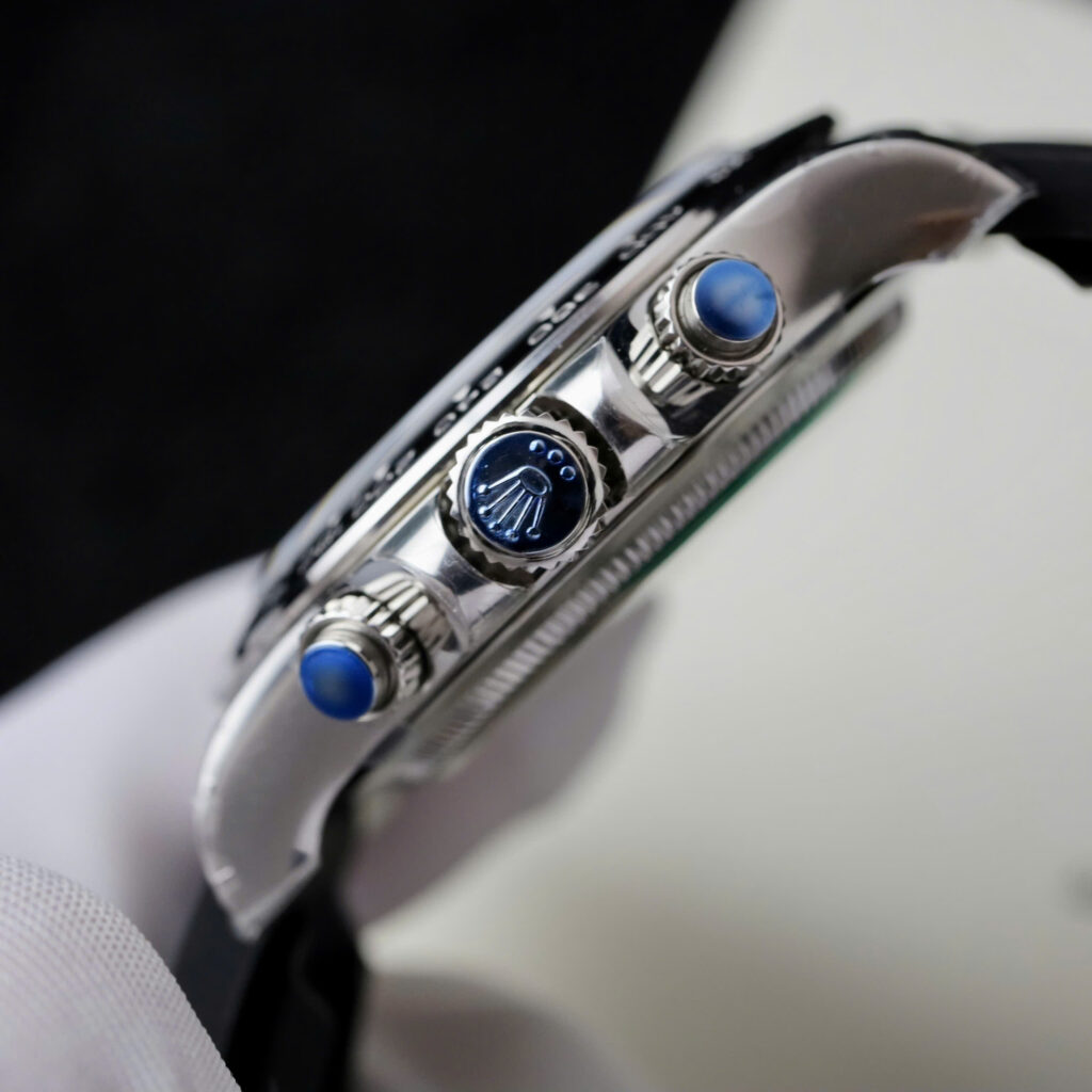 Đồng hồ Rolex Daytona Fake 11 mặt đen máy cơ Thụy Sỹ dây cao su 40mm (6)