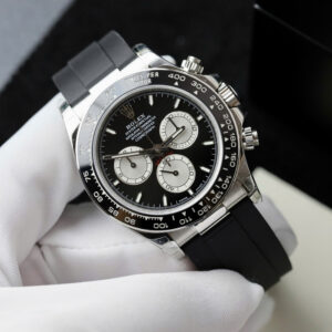 Đồng hồ Rolex Daytona Fake 11 mặt đen máy cơ Thụy Sỹ dây cao su 40mm (6)