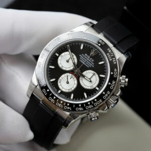 Đồng hồ Rolex Daytona Fake 11 mặt đen máy cơ Thụy Sỹ dây cao su 40mm (6)