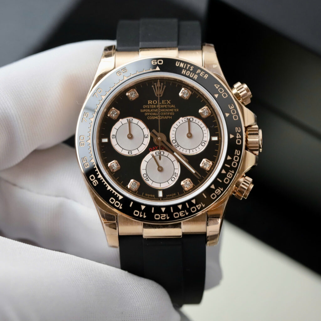 Đồng hồ Rolex Daytona Fake cao cấp mặt đen dây Oysterflex 40mm (2)