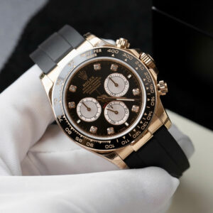 Đồng hồ Rolex Daytona Fake cao cấp mặt đen dây Oysterflex 40mm (2)