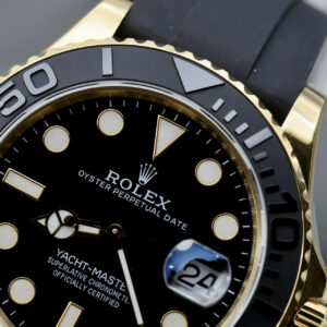Đồng hồ Rolex Yacht-Master II Fake cao cấp vỏ mạ vàng mặt đen 42mm (2)