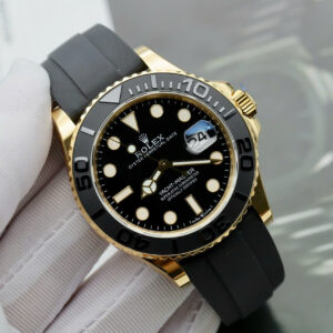 Đồng hồ Rolex Yacht-Master II Fake cao cấp vỏ mạ vàng mặt đen 42mm (2)