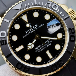 Đồng hồ Rolex Yacht-Master II Fake cao cấp vỏ mạ vàng mặt đen 42mm (2)