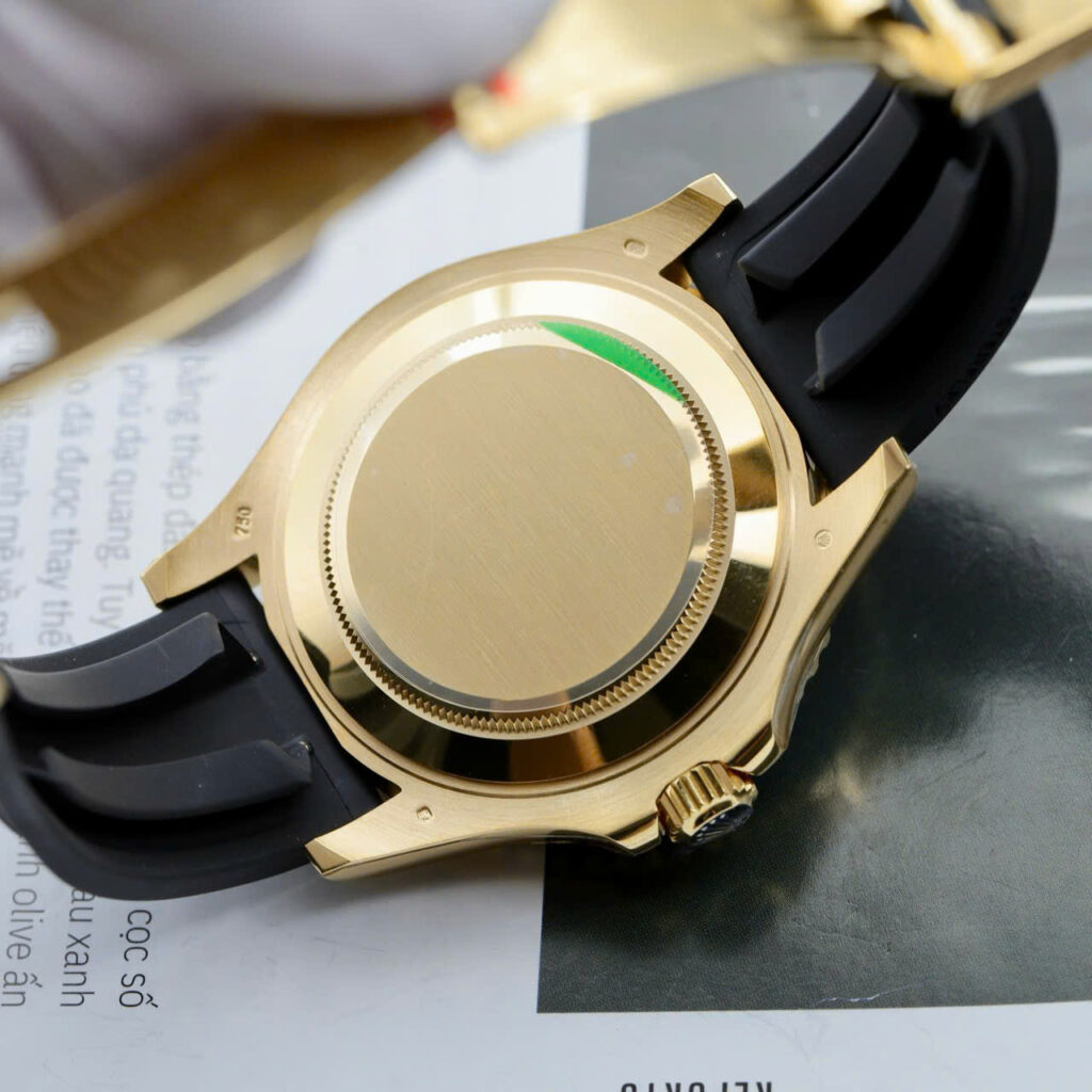 Đồng hồ Rolex Yacht-Master II Fake cao cấp vỏ mạ vàng mặt đen 42mm (2)