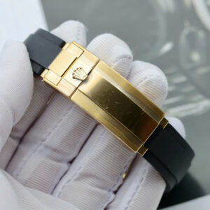 Đồng hồ Rolex Yacht-Master II Fake cao cấp vỏ mạ vàng mặt đen 42mm (2)