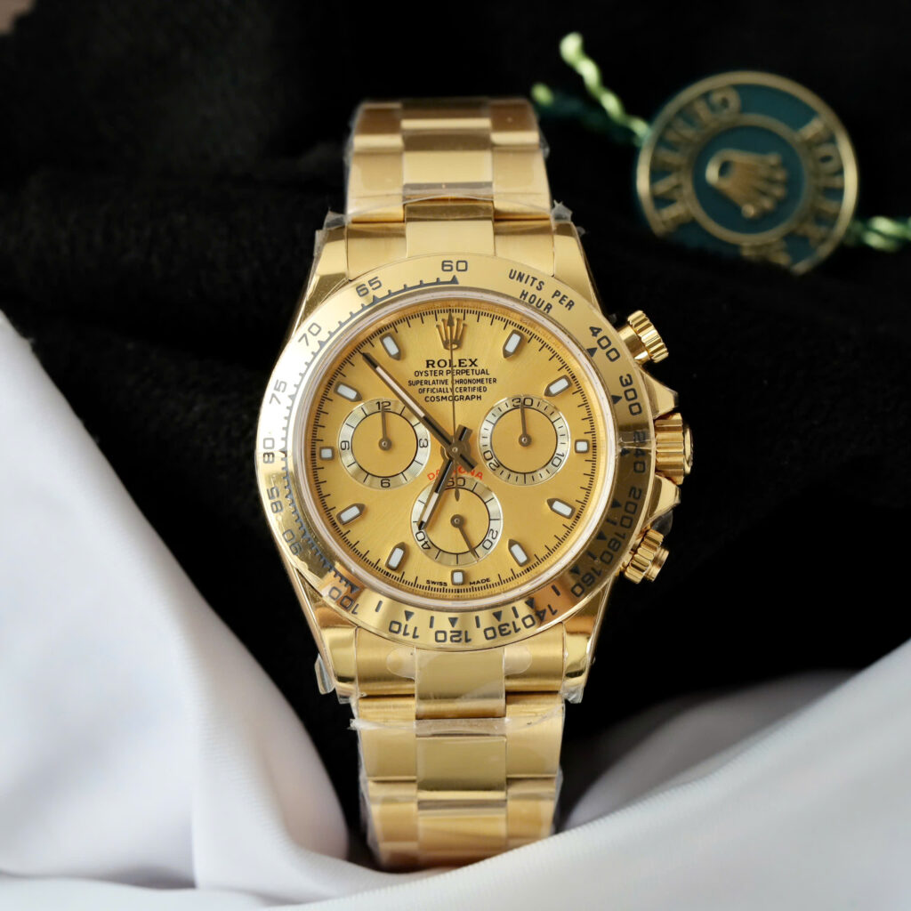 Đồng hồ nam Rolex Daytona Fake 11 mặt vàng máy cơ Thụy Sỹ 40mm (2)