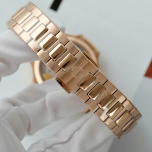 Đồng hồ nữ Patek Philippe Nautilus 7118 Replica 11 mạ vàng hồng viền đính đá nhà máy GR 35 (2)