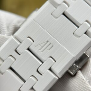 Đồng hồ Audemars Piguet 15500 Rep 11 mặt hoa hướng dương vỏ gốm trắng xưởng APS 41mm (2)