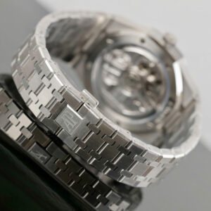 Đồng hồ Audemars Piguet Rep 11 Royal Oak Selfwinding Flying Tourbillon 26730BC mặt xám viền đính đá baguette 41mm (2)