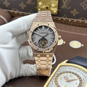 Đồng hồ Audemars Piguet Rep cao cấp Royal Oak Flying Tourbillon 26530OR mặt xám dây kim loại 41mm (2)