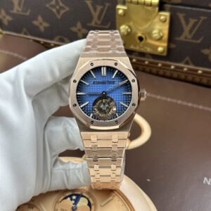 Đồng hồ Audemars Piguet Rep cao cấp Royal Oak Selfwinding Flying Tourbillon 26730 mặt xanh khói vỏ mạ vàng hồng 41mm (13)