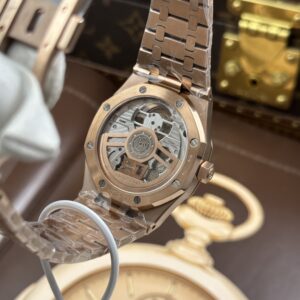 Đồng hồ Audemars Piguet Rep cao cấp Royal Oak Selfwinding Flying Tourbillon 26730 mặt xanh khói vỏ mạ vàng hồng 41mm (2)
