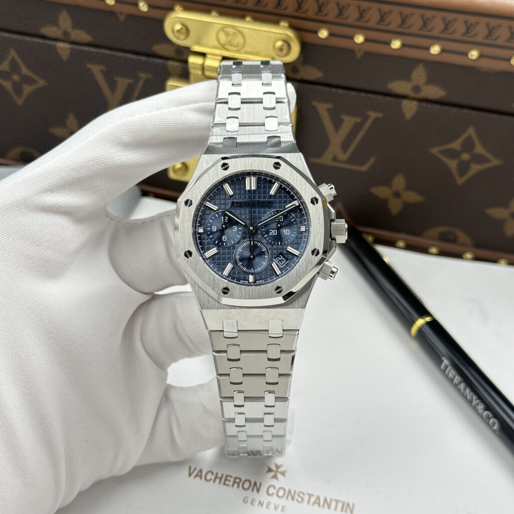 Đồng hồ Audemars Piguet Replica 11 Royal Oak 26715ST mặt xanh dương máy chronograph xưởng APS 38mm (2)