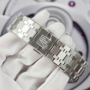 Đồng hồ Audemars Piguet Replica 11 Royal Oak Selfwinding Flying Tourbillon 26730BC mặt xanh lá viền đính đá baguette 41mm (2)