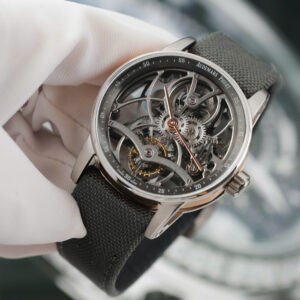 Đồng hồ Audemars Piguet Replica 11 Tourbillon Openworked 26600 dây vải màu xám 41mm (2)