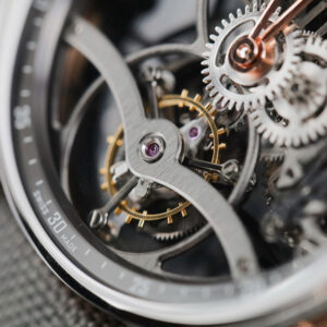 Đồng hồ Audemars Piguet Replica 11 Tourbillon Openworked 26600 dây vải màu xám 41mm (2)