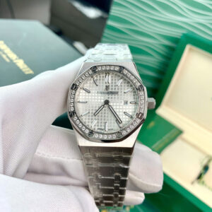 Đồng hồ Audemmars Piguet Royal Oak 15550 nữ đính đá dây kim loại fake cao cấp 34mm