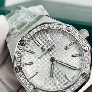 Đồng hồ Audemmars Piguet Royal Oak 15550 nữ đính đá dây kim loại fake cao cấp 34mm