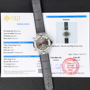 Đồng hồ Hublot Classic Fusion Rep 11 màu xám đính moissanite HongKong 38mm (2)