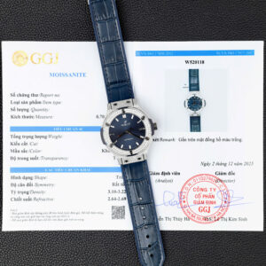 Đồng hồ Hublot Classic Fusion Rep cao cấp màu xanh dương đính moissanite HongKong 38mm (2)